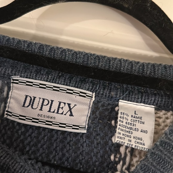 Vintage blue grandpa sweater - Picture 3 of 3